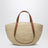 Eclipse medium basket bag in raffia and leather