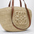Eclipse medium basket bag in raffia and leather
