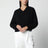 Maglione con scollo a V nero in cashmere