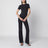 Pantaloni jogging grigi scuri con fascia ripiegabile