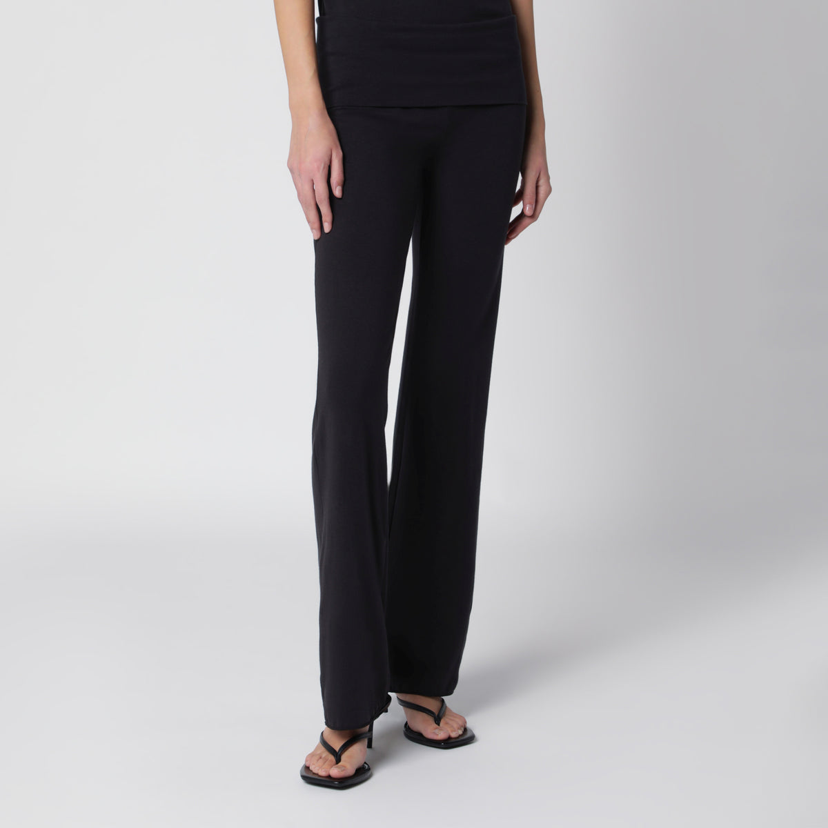 Pantalon jogging gris foncé avec taille rabattable