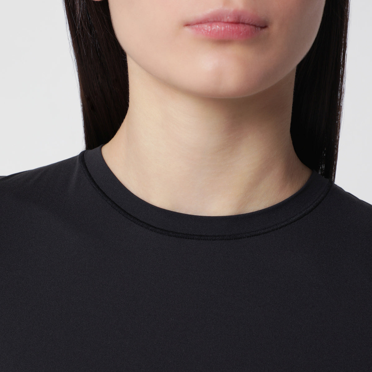 Charcoal grey T-shirt in stretch cotton jersey