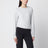 Light grey long-sleeved T-shirt in stretch cotton jersey