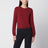 T-shirt a maniche lunghe bordeaux in jersey di cotone elasticizzato