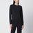 T-shirt a maniche lunghe grigia antracite in jersey di cotone elasticizzato