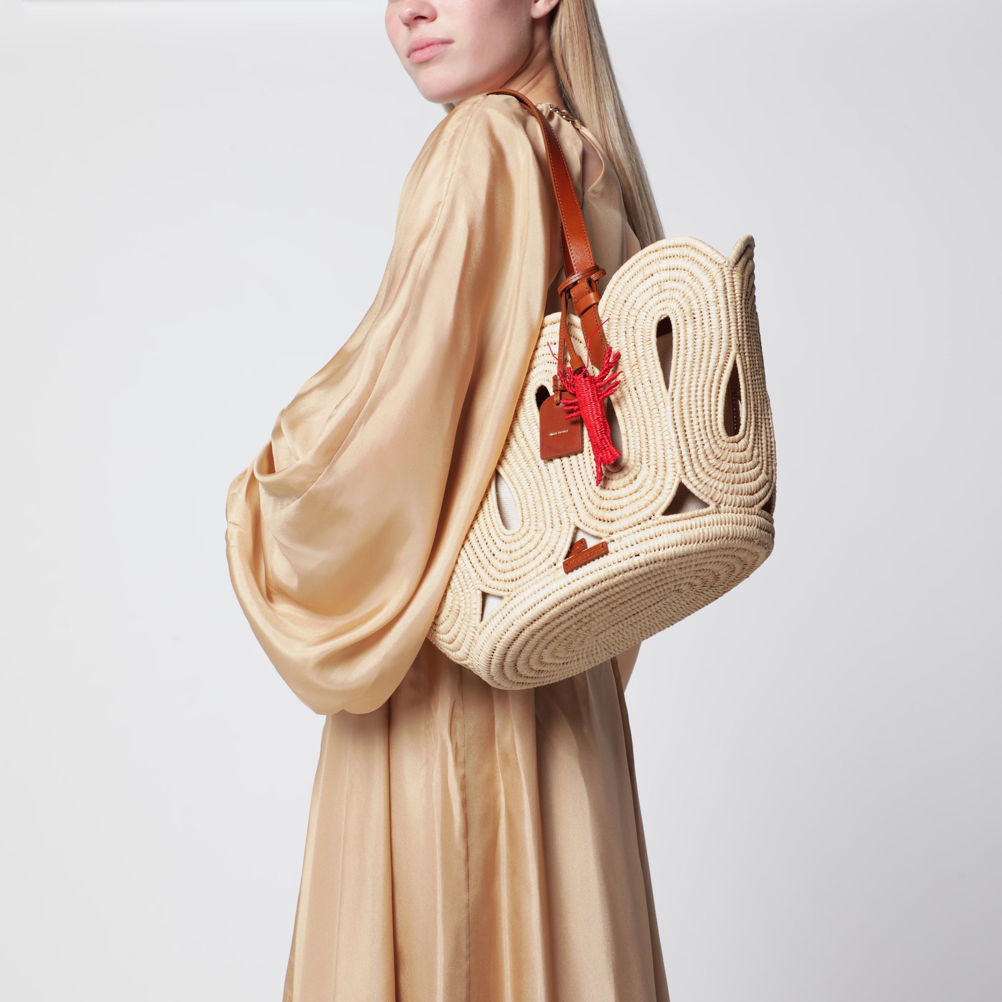 Borsa tote Artiste Raffia Medium in rafia naturale