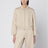 Beige cropped sweatshirt in silk blend