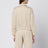 Beige cropped sweatshirt in silk blend
