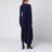 Robe asymétrique violette à drapé