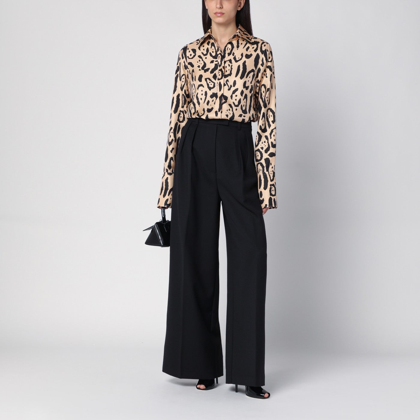 Bluse mit Animal-Print aus Seide