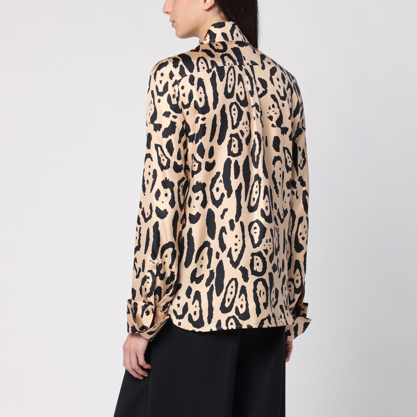 Bluse mit Animal-Print aus Seide