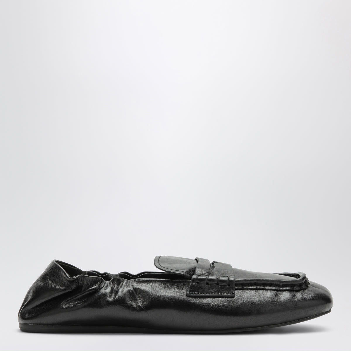 Ebenholzfarbene Astro Loafer aus Leder