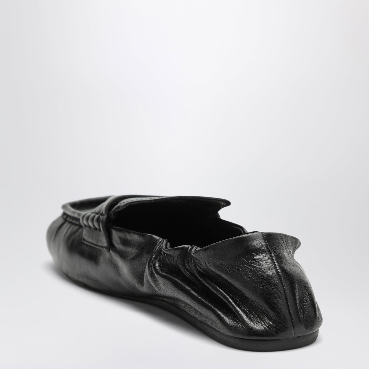 Ebenholzfarbene Astro Loafer aus Leder