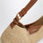 Borsa Swing media in rafia e vitello naturale