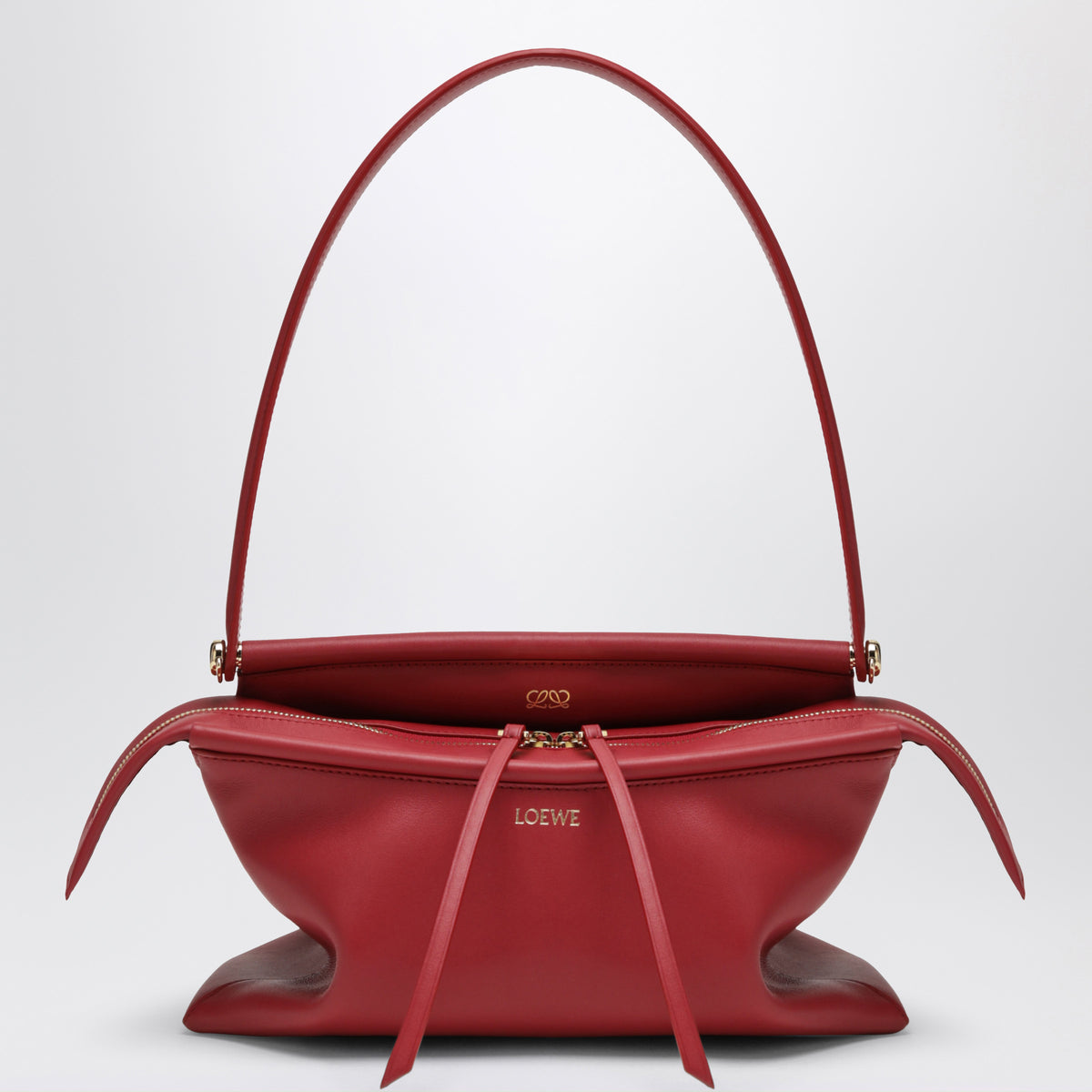 Borsa Whisker piccola rosso carminio in pelle
