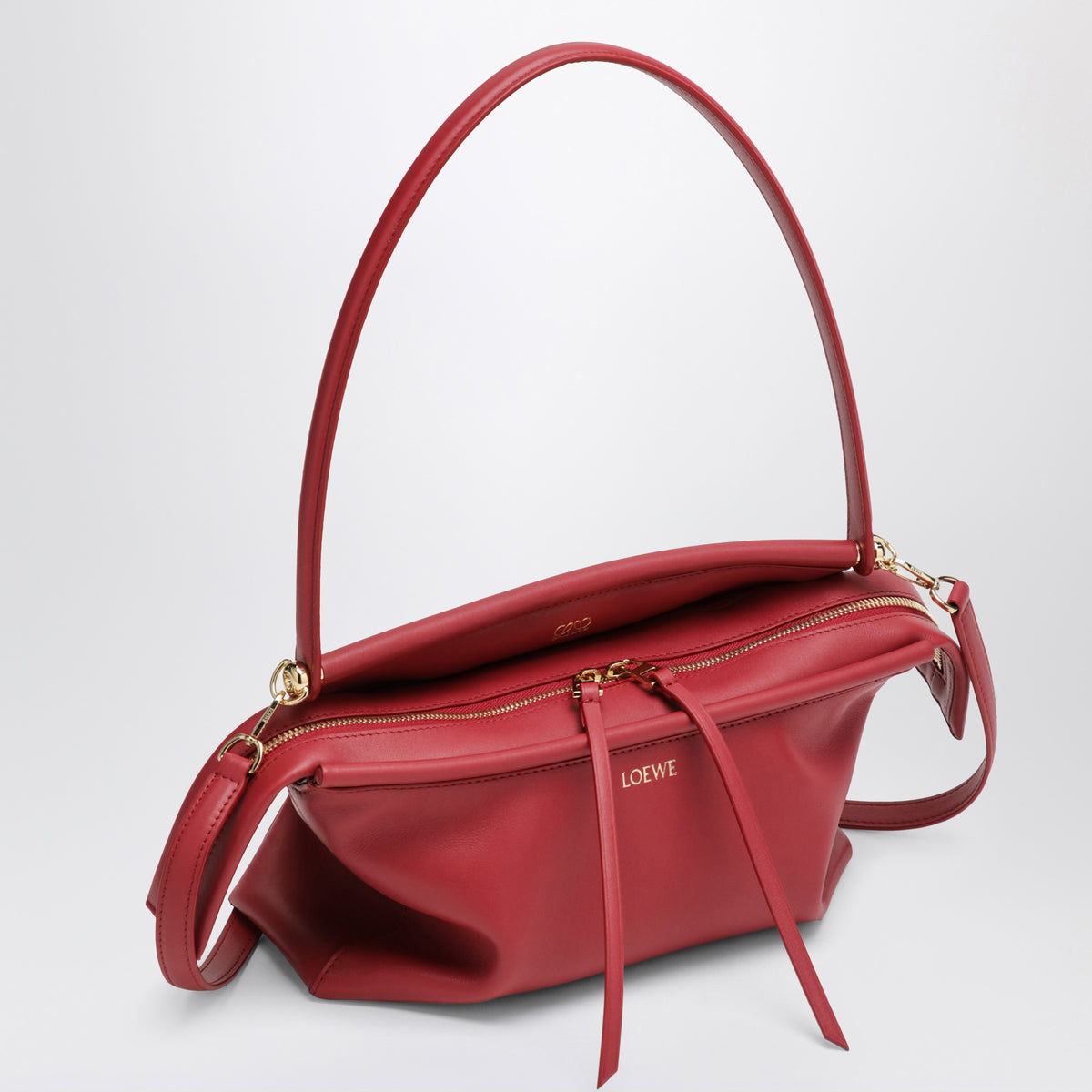 Borsa Whisker piccola rosso carminio in pelle