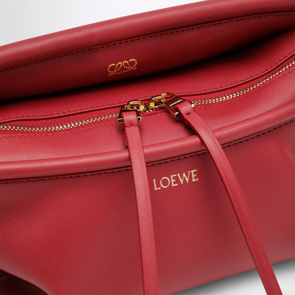 Borsa Whisker piccola rosso carminio in pelle