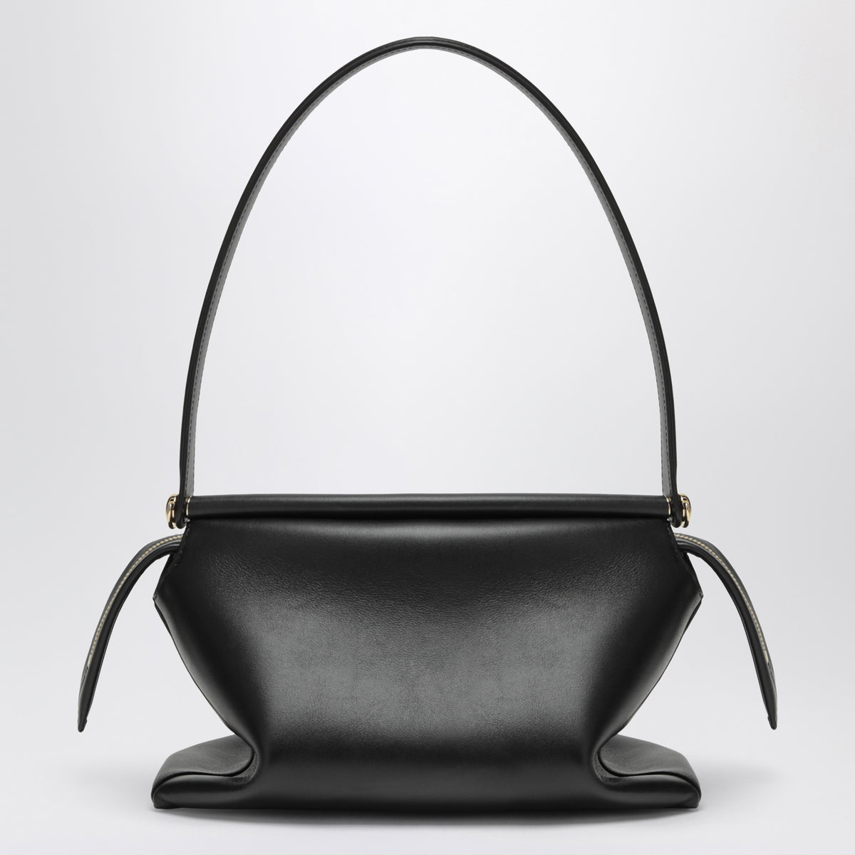 Borsa Whisker piccola nera in pelle di vitello