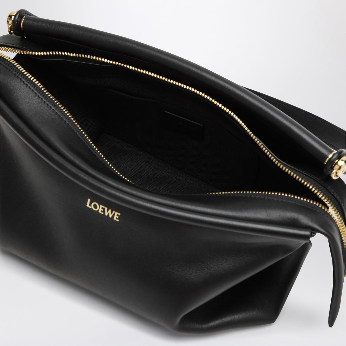 Borsa Whisker piccola nera in pelle di vitello