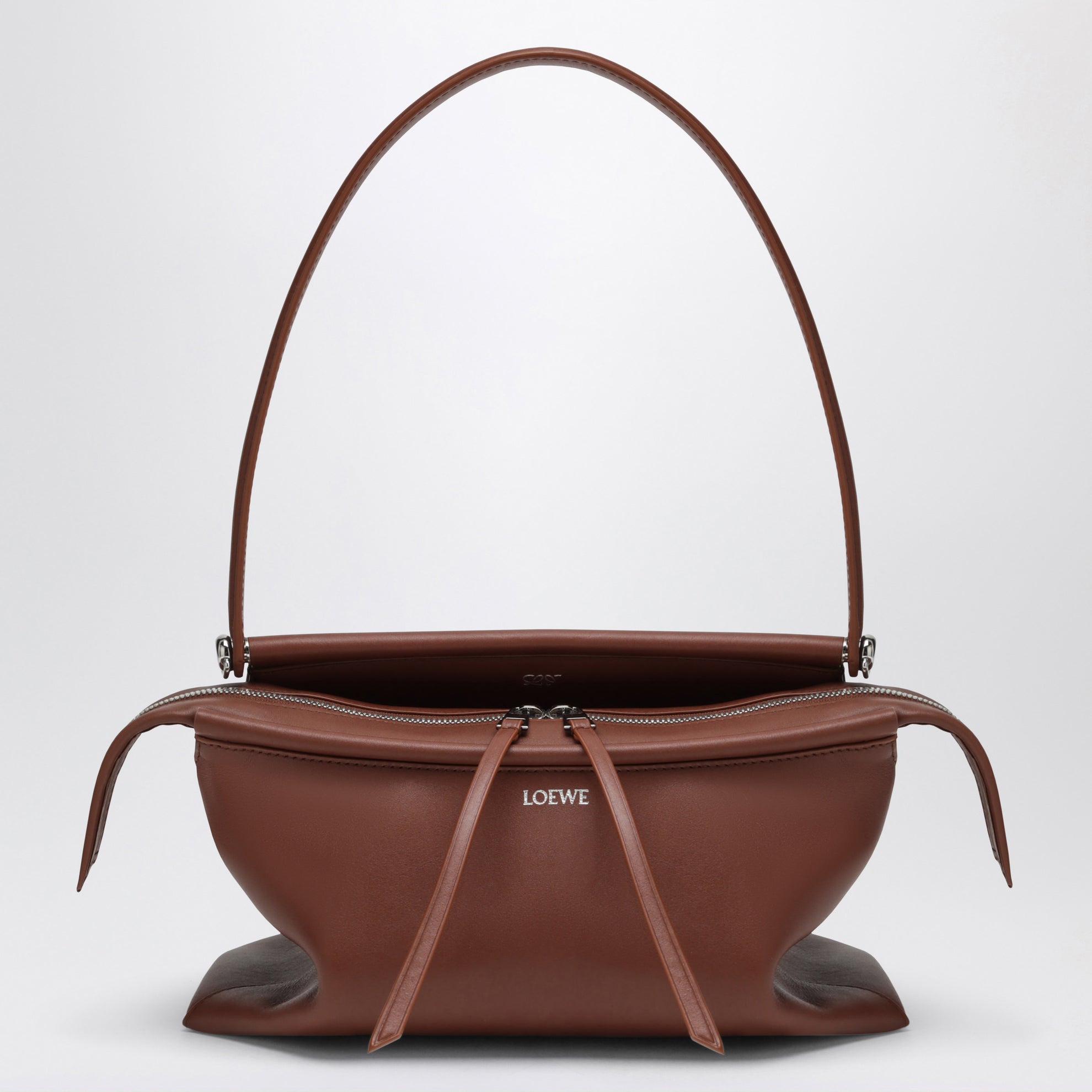Sac Whisker petit format en cuir de veau cognac