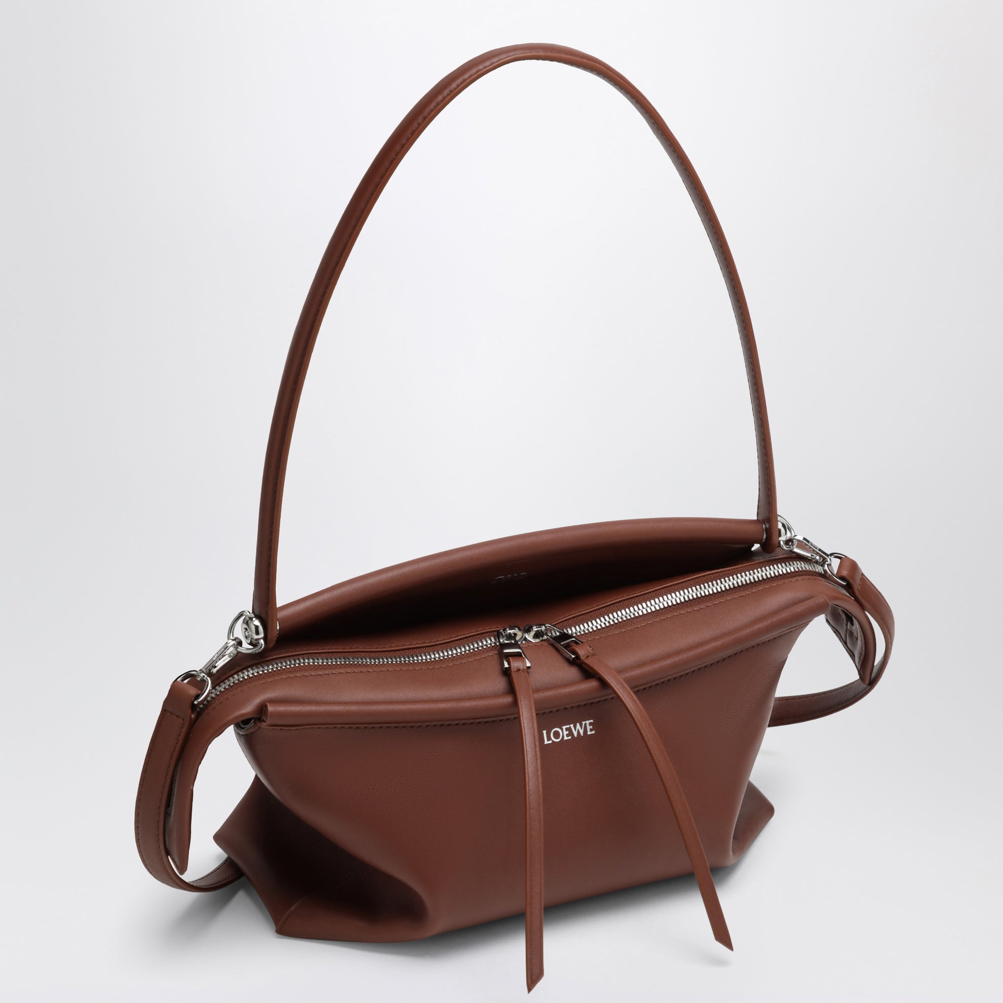 Sac Whisker petit format en cuir de veau cognac