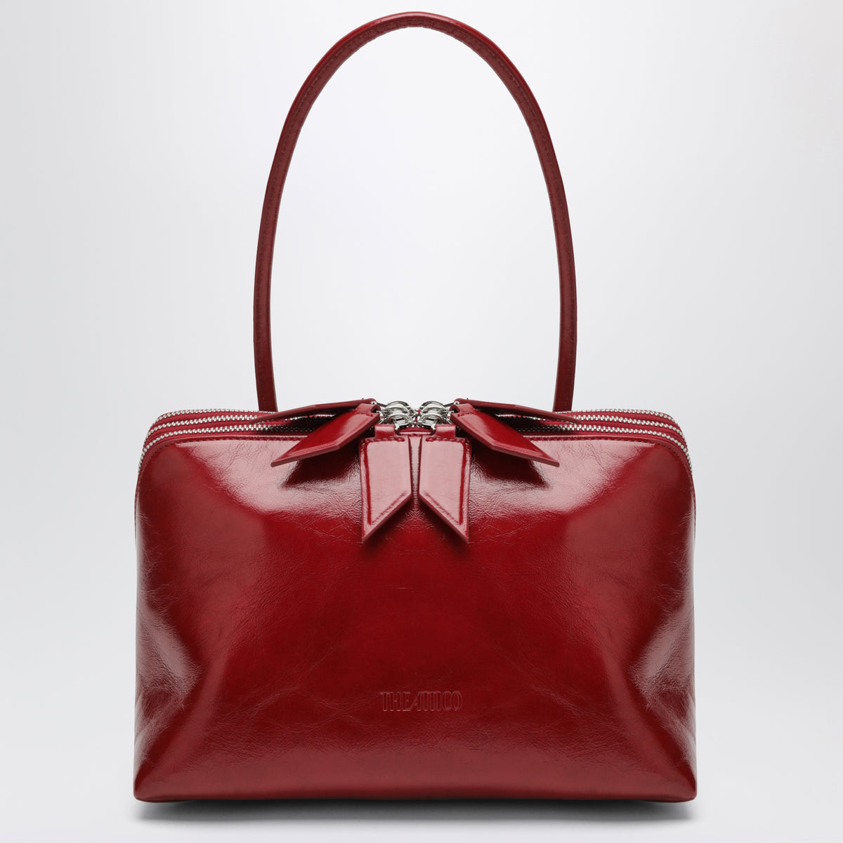 Red crackled patent leather L’ Altra di Milano shoulder bag