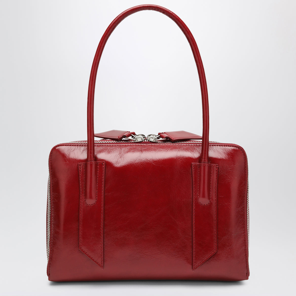 Red crackled patent leather L’ Altra di Milano shoulder bag