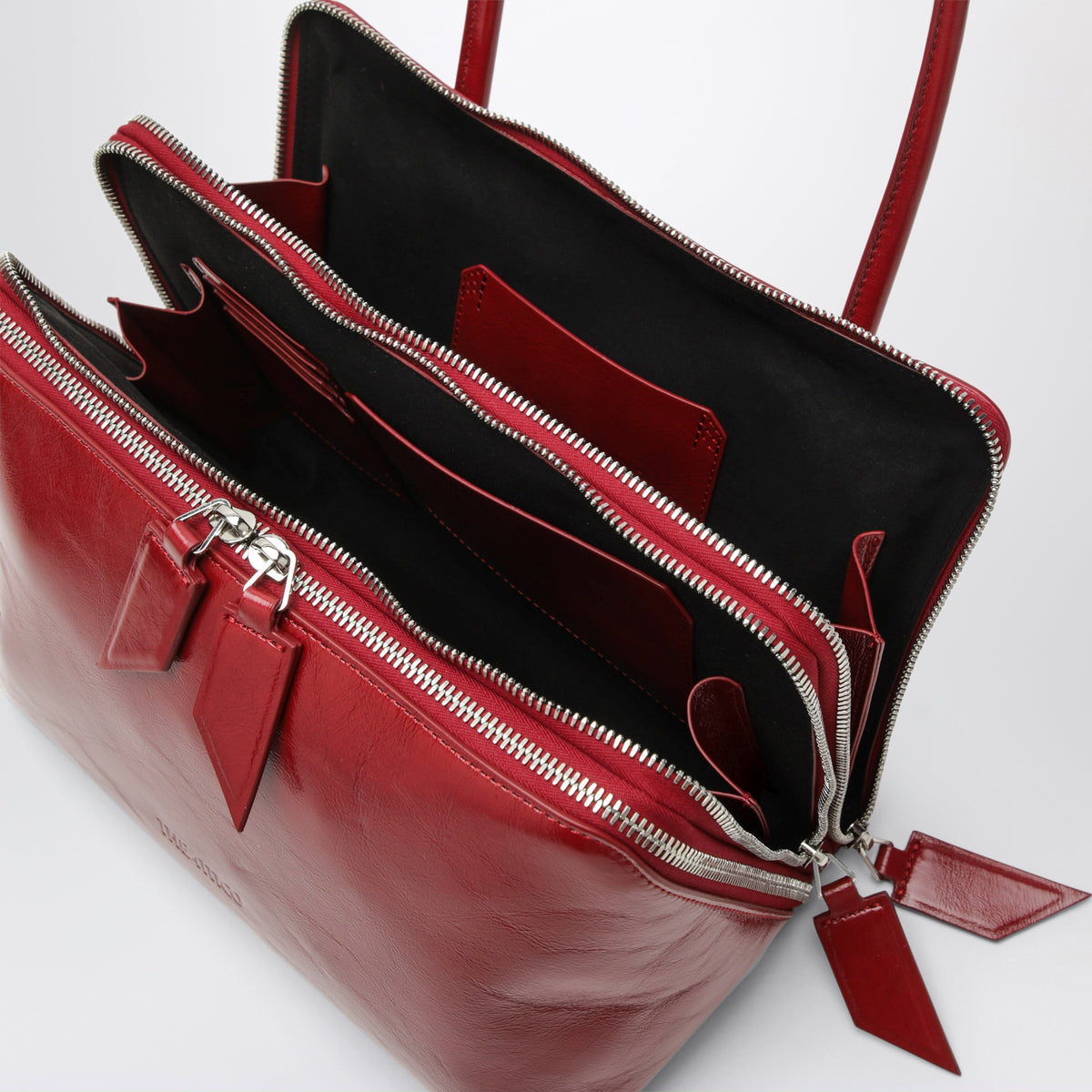 Red crackled patent leather L’ Altra di Milano shoulder bag