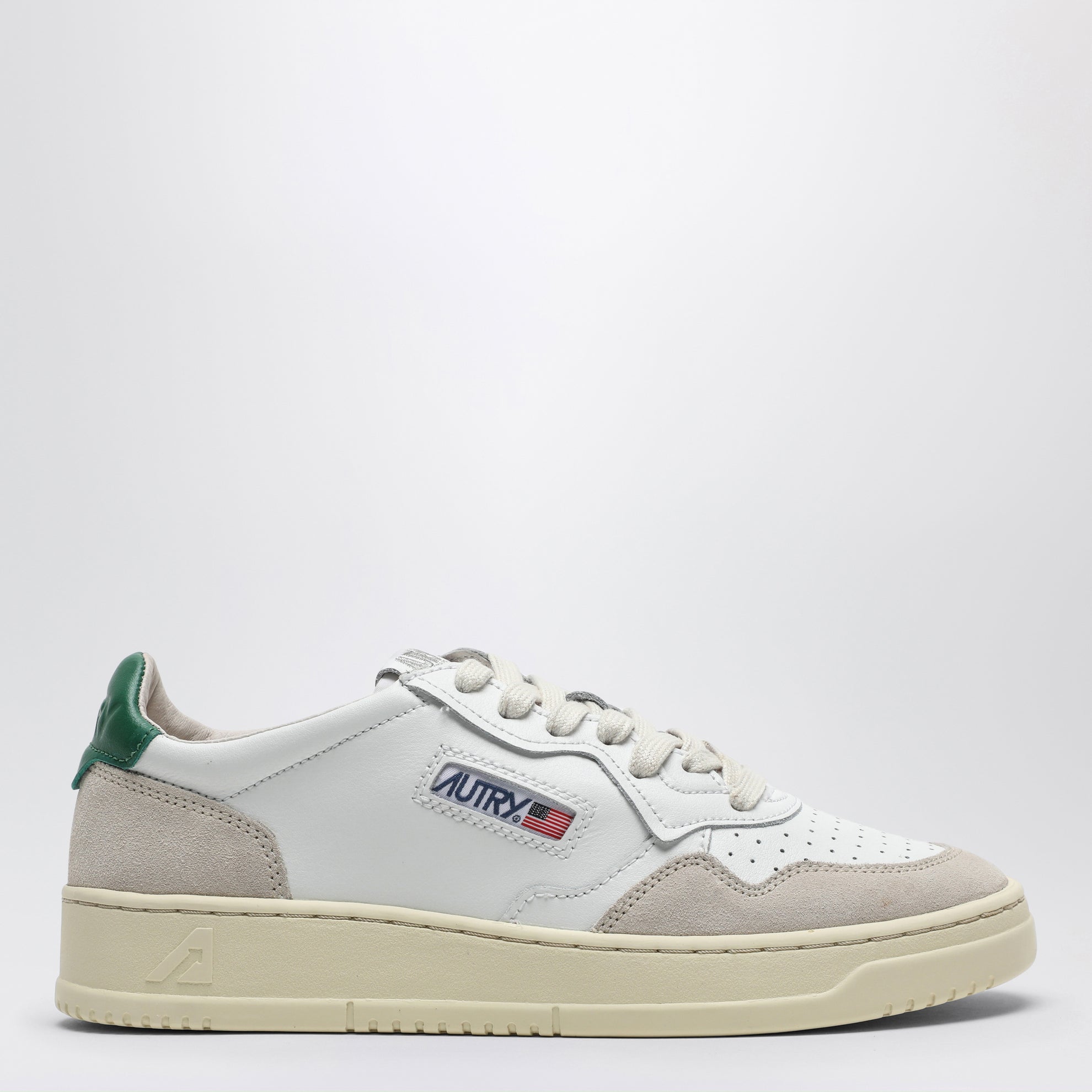 Basket Medalist en cuir et daim blanche/vert