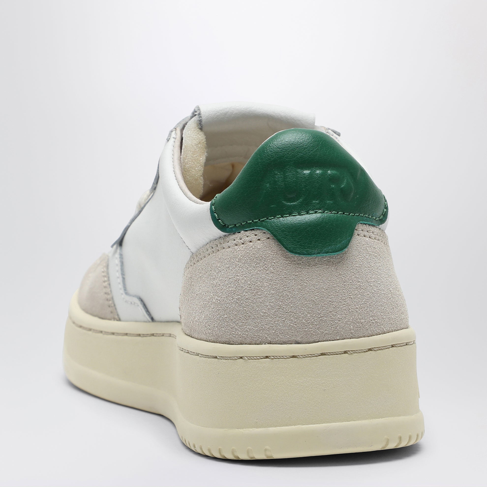 Basket Medalist en cuir et daim blanche/vert