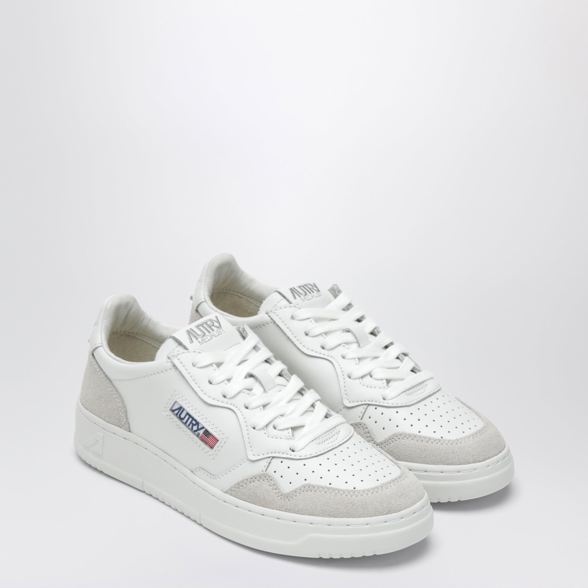 Sneakers Medalist Low in pelle e suede bianca
