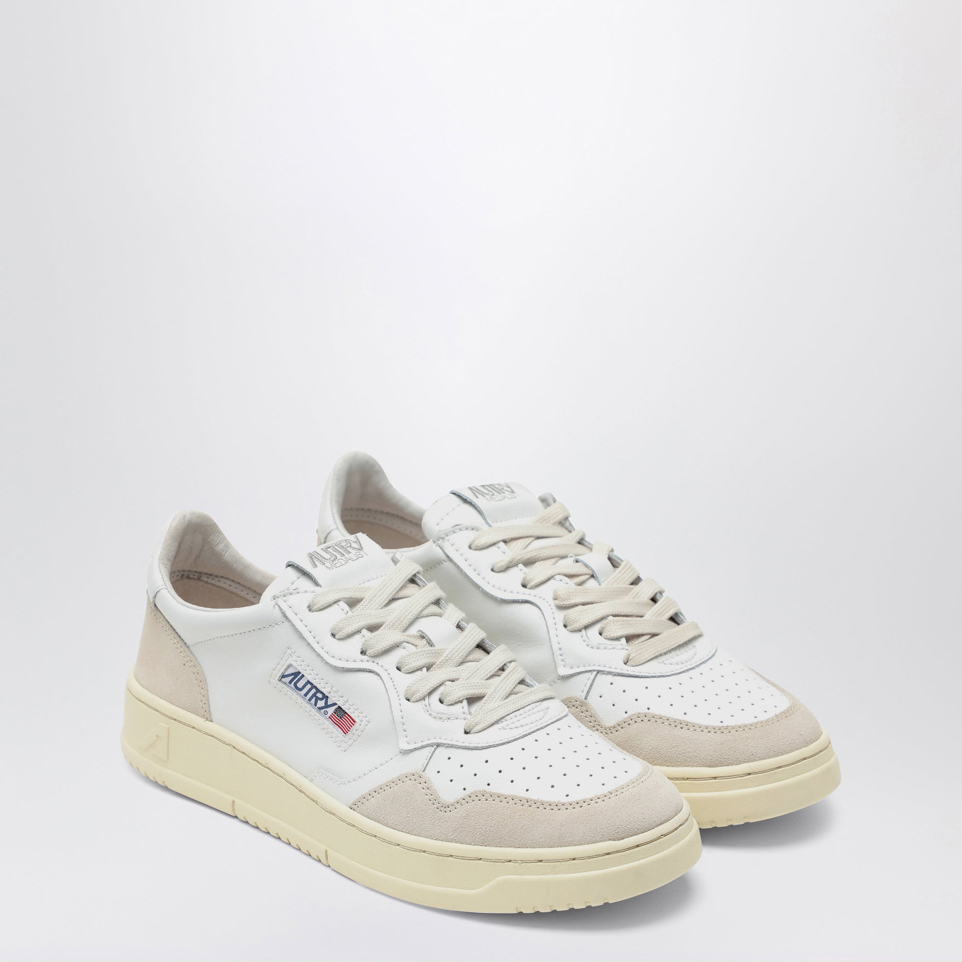 Sneakers Medalist Low in pelle e suede bianca