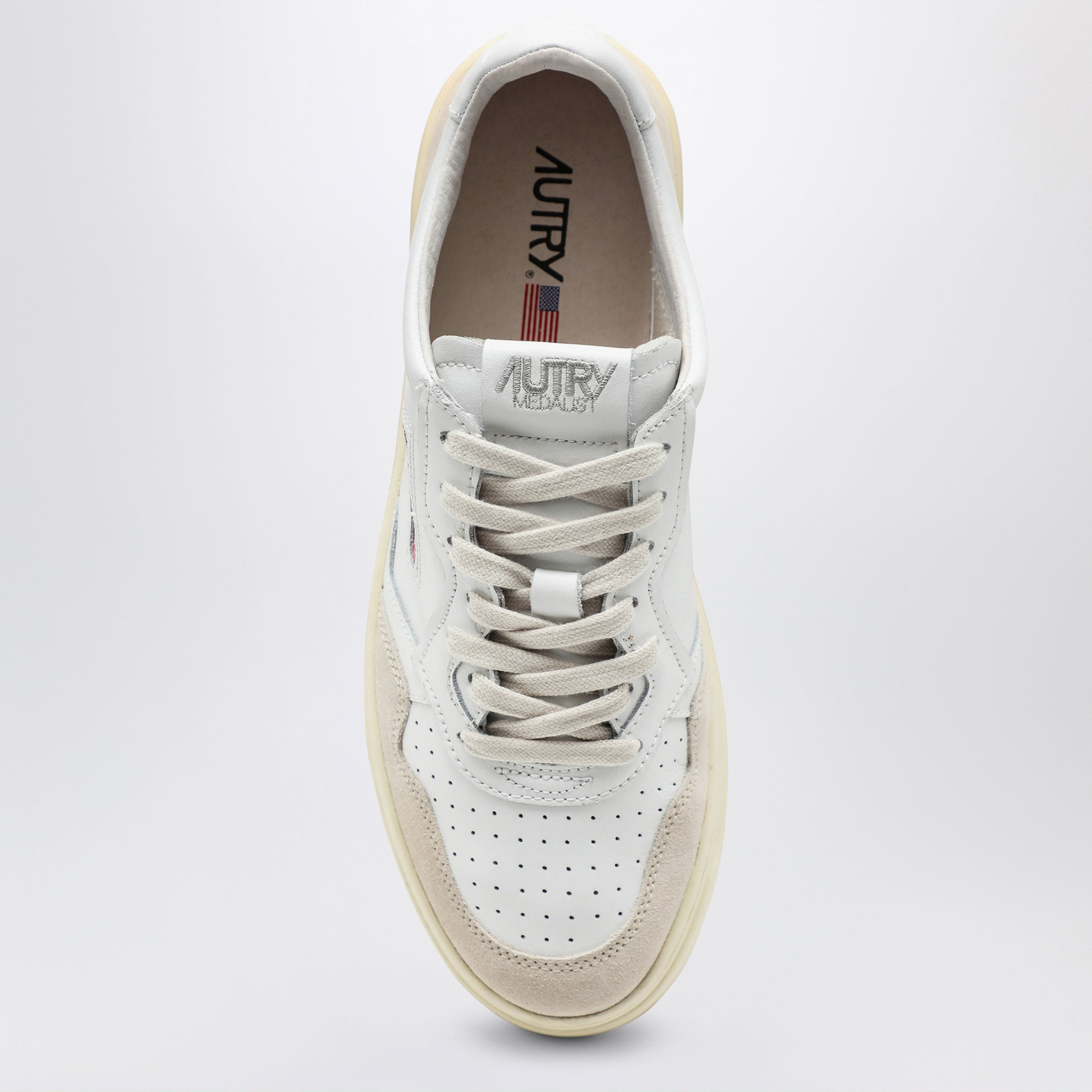 Sneakers Medalist Low in pelle e suede bianca