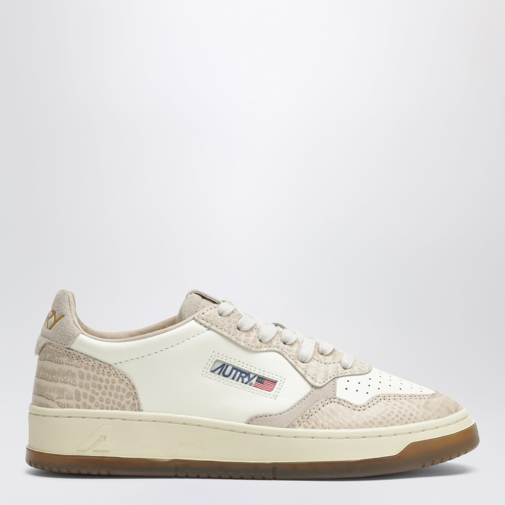 Medalist Low sneakers in Marshmallow/Ivory with python-effect inserts