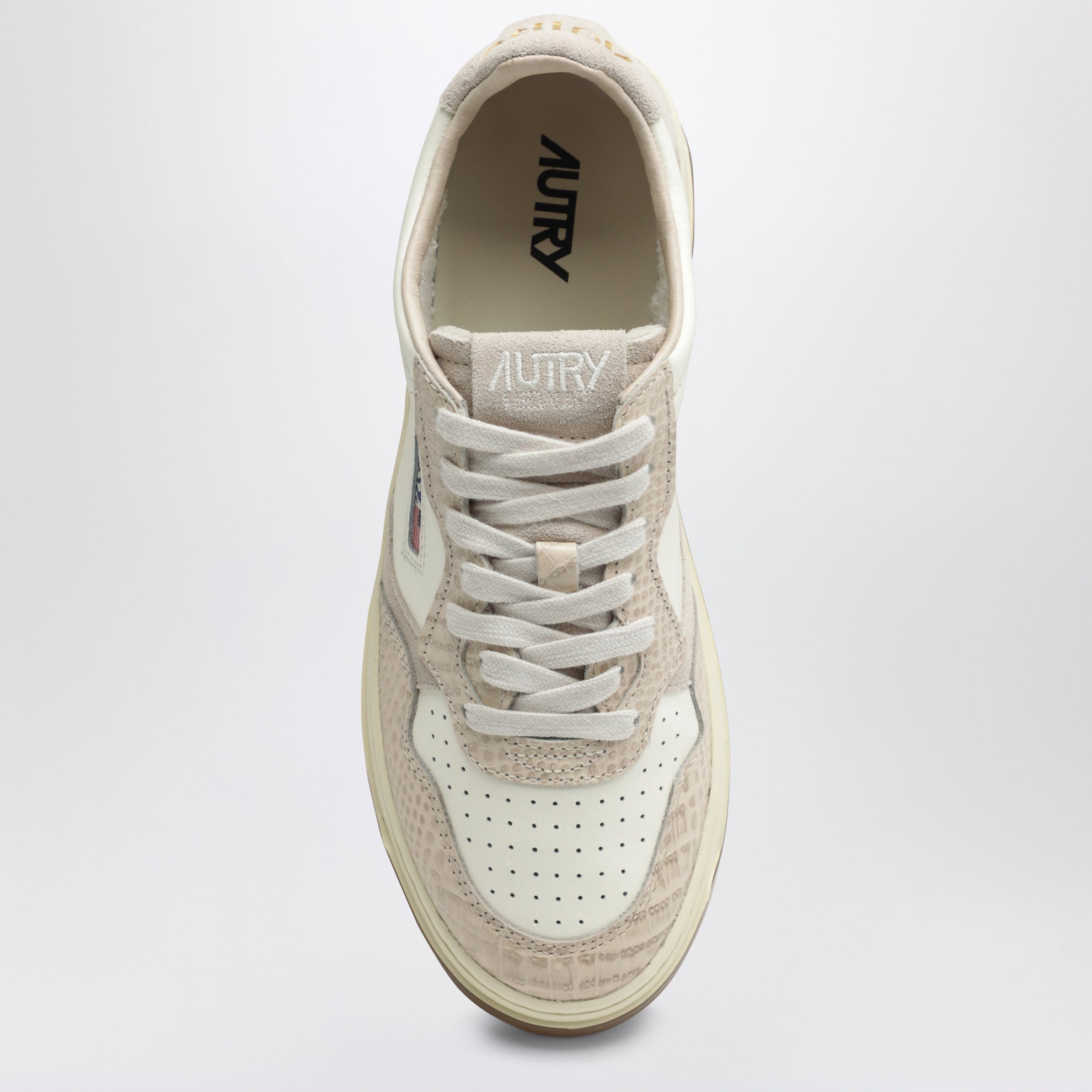 Medalist Low sneakers in Marshmallow/Ivory with python-effect inserts