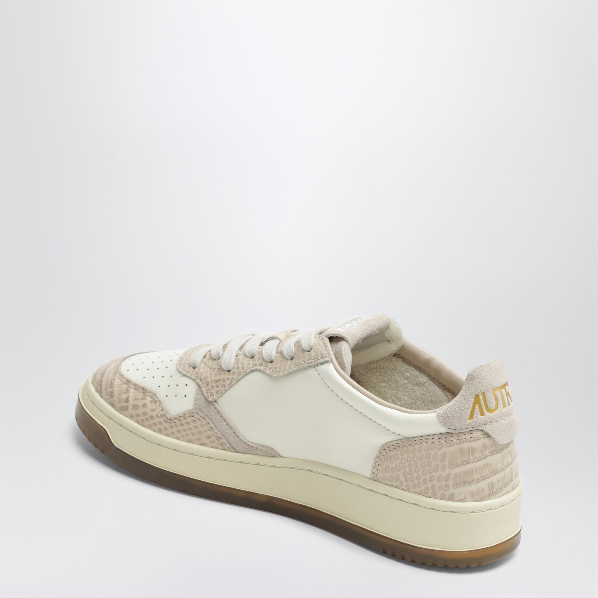Medalist Low sneakers in Marshmallow/Ivory with python-effect inserts