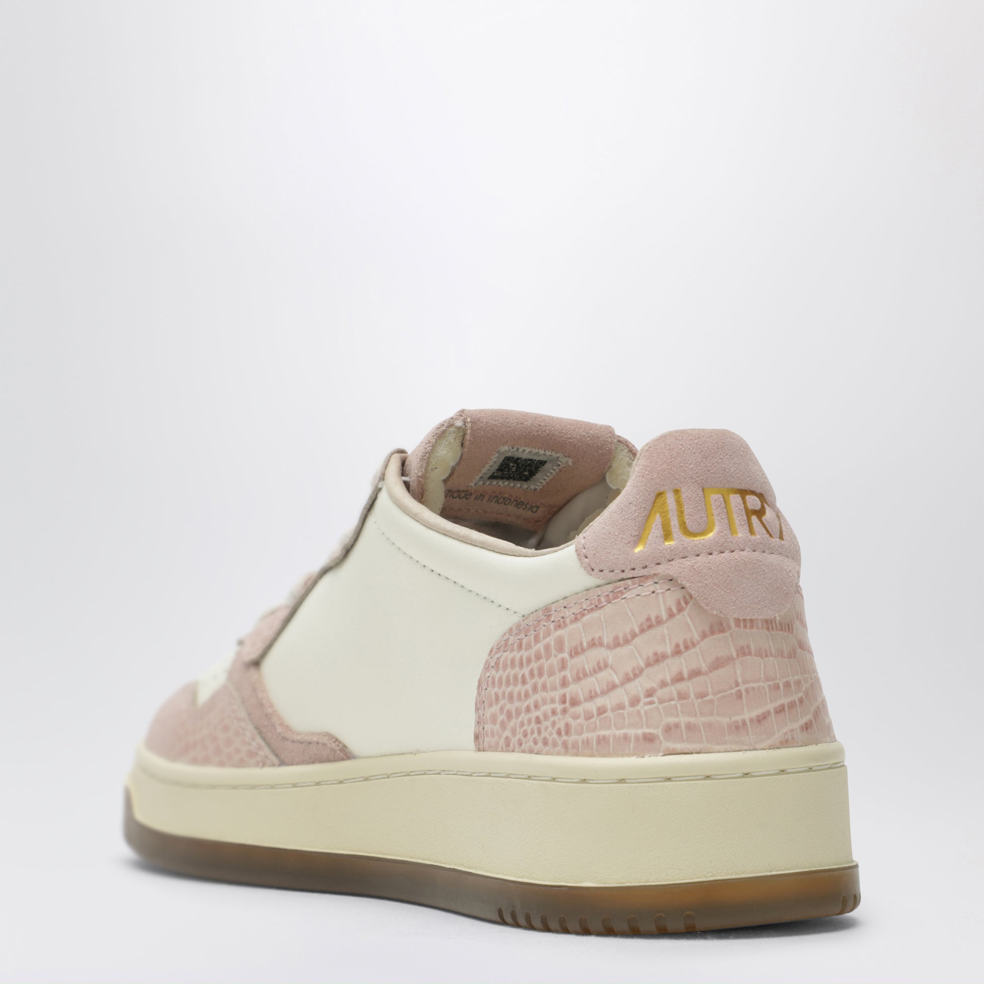 Sneakers Medalist Low bianca/rosa con inserti effetto cocco