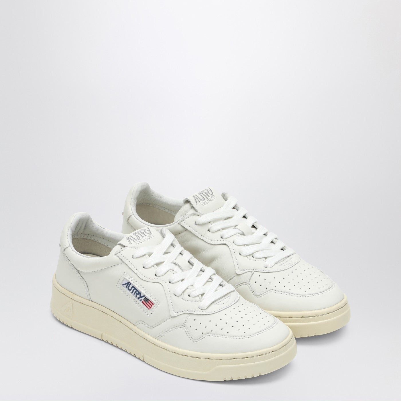 White leather Medalist Sneakers