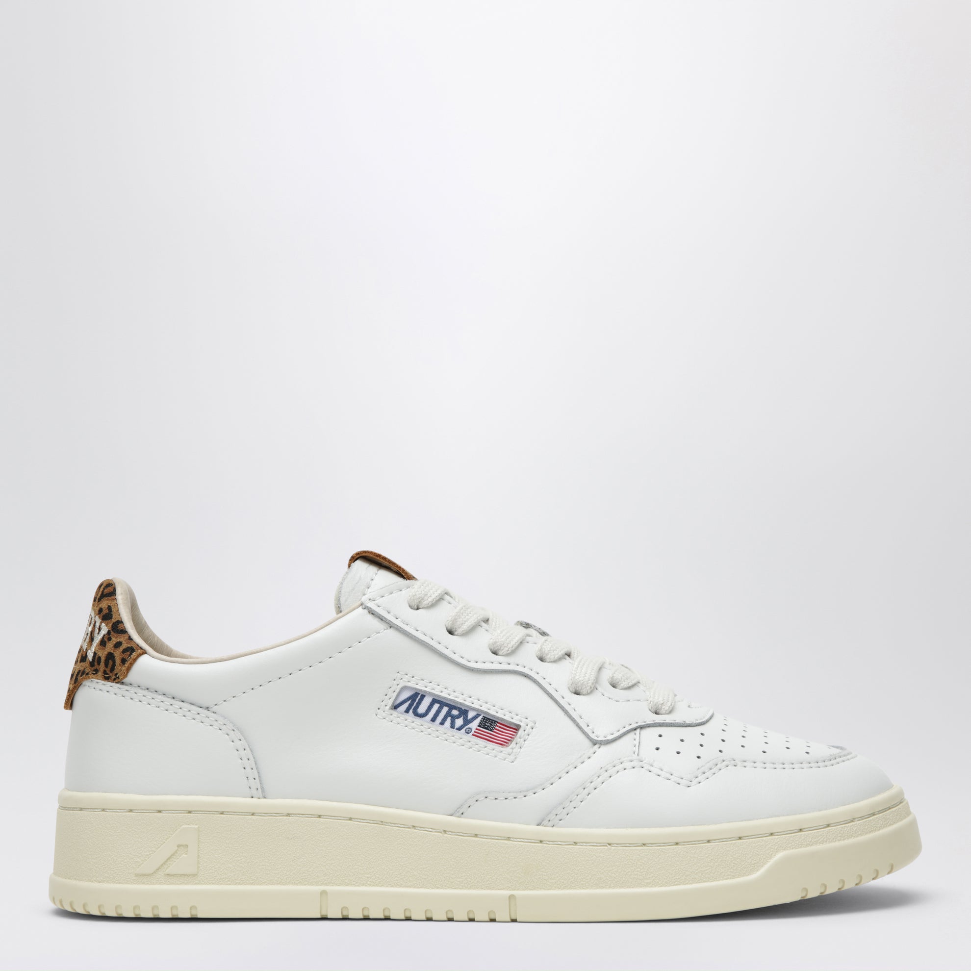 Sneakers Medalist Low in pelle bianca/leopardata