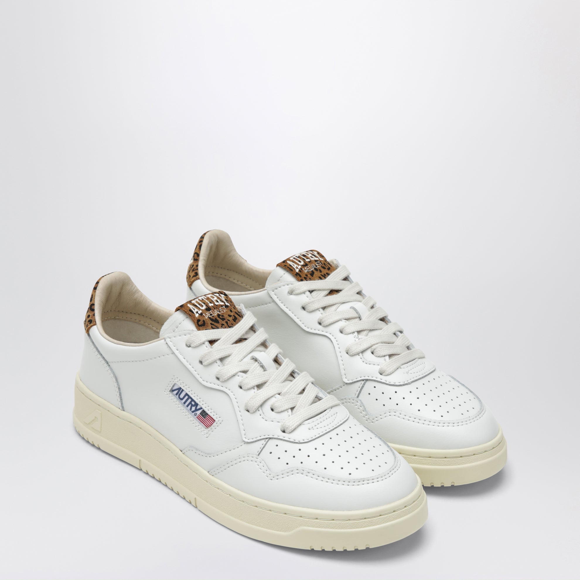 Sneakers Medalist Low in pelle bianca/leopardata
