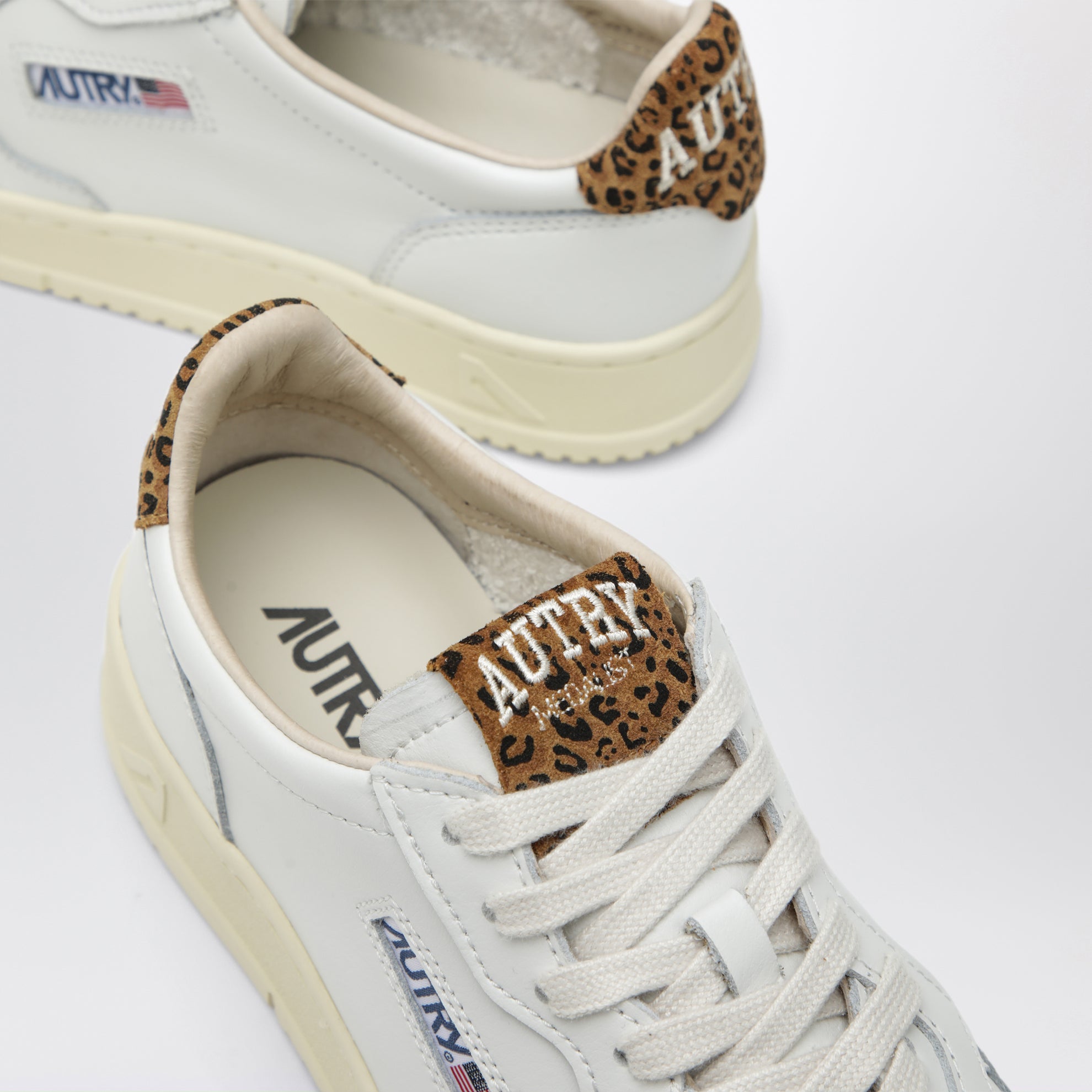 Sneakers Medalist Low in pelle bianca/leopardata