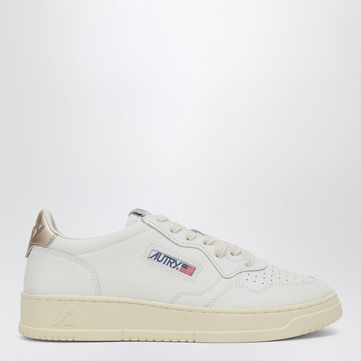 Sneakers Medalist Low blanches/dorées en cuir