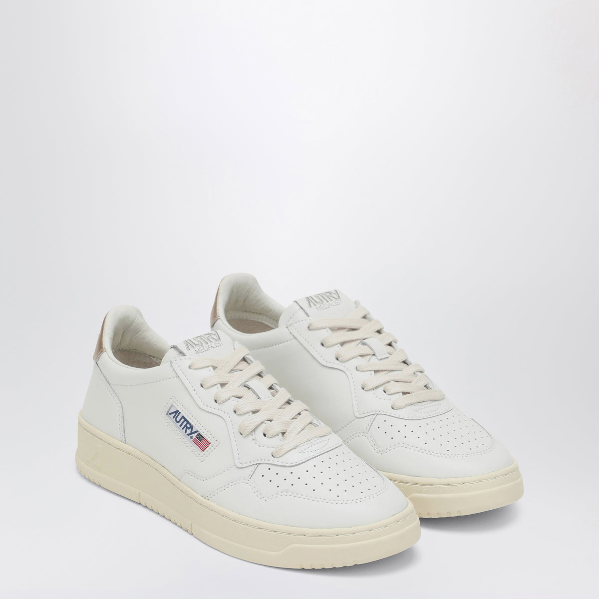 Sneakers Medalist Low blanches/dorées en cuir