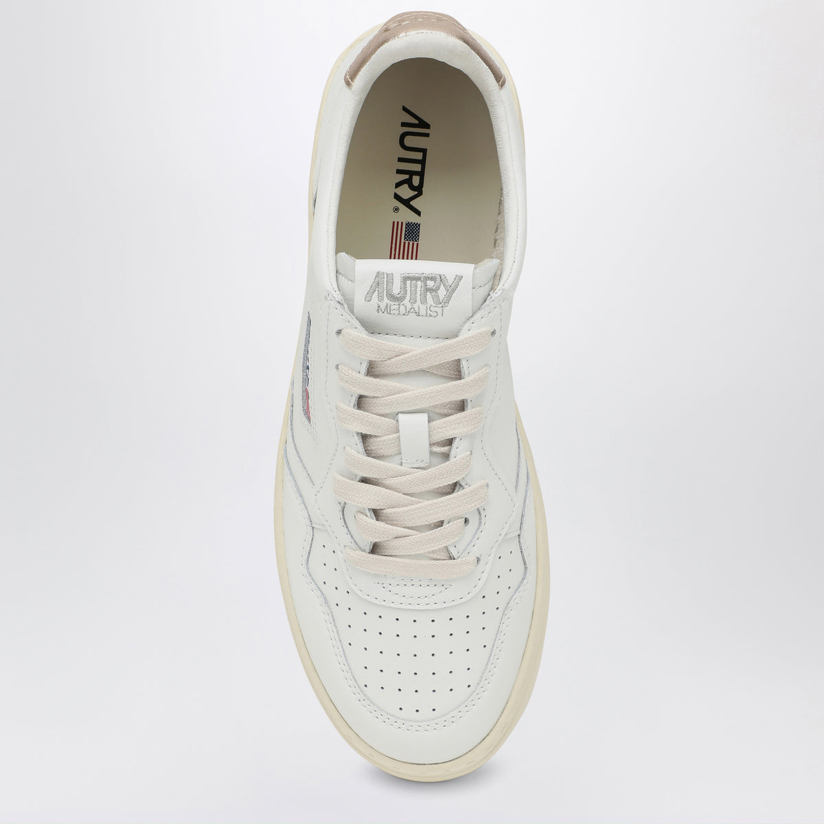 Sneakers Medalist Low blanches/dorées en cuir