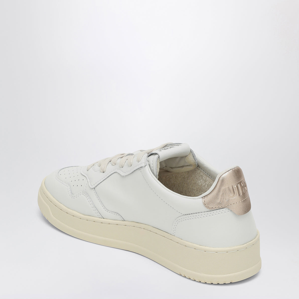 Sneakers Medalist Low blanches/dorées en cuir