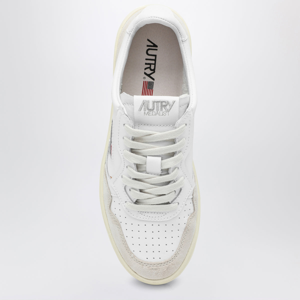 Sneakers Medalist Low blanches en cuir et daim