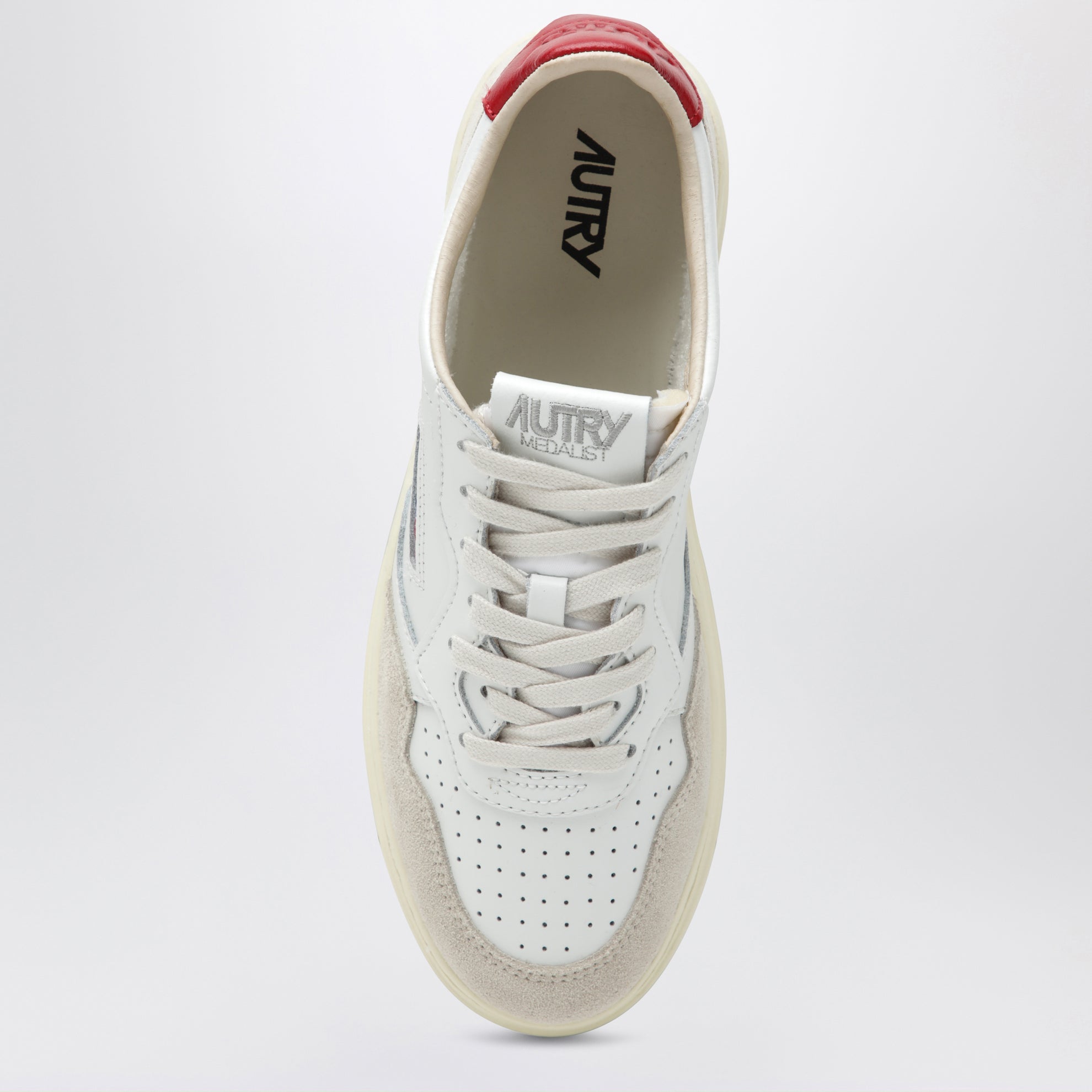 Medalist Low sneakers in white/red leather and suede