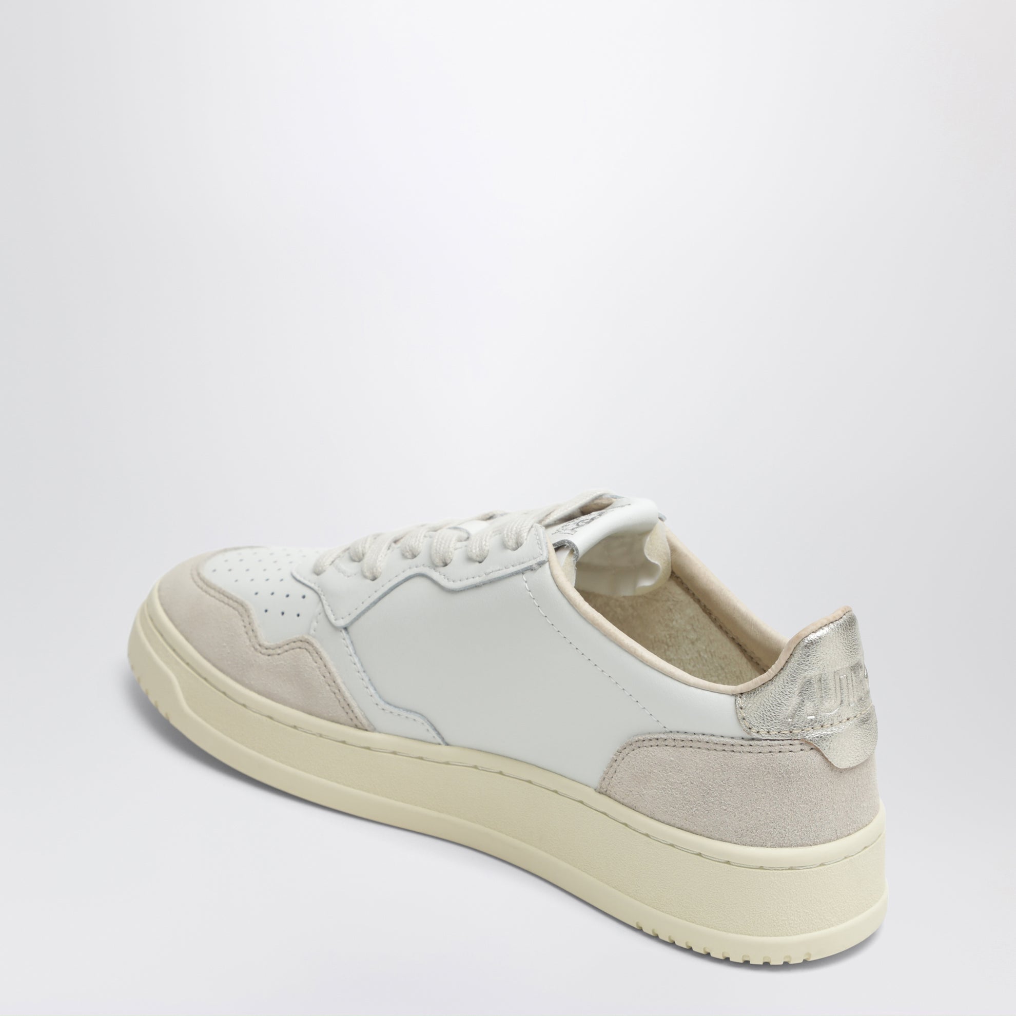 Medalist Low sneakers in white leather and gold suede