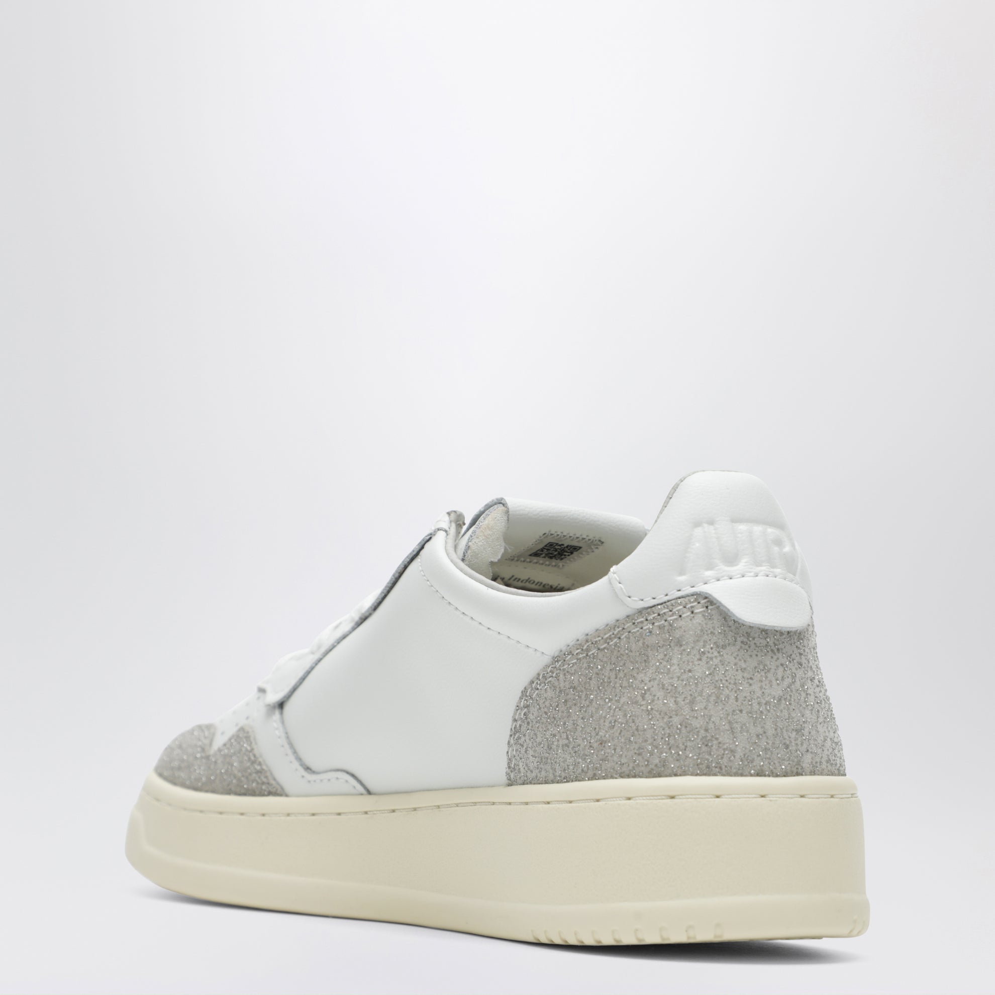 Medalist Low sneakers in white leather and glitter suede