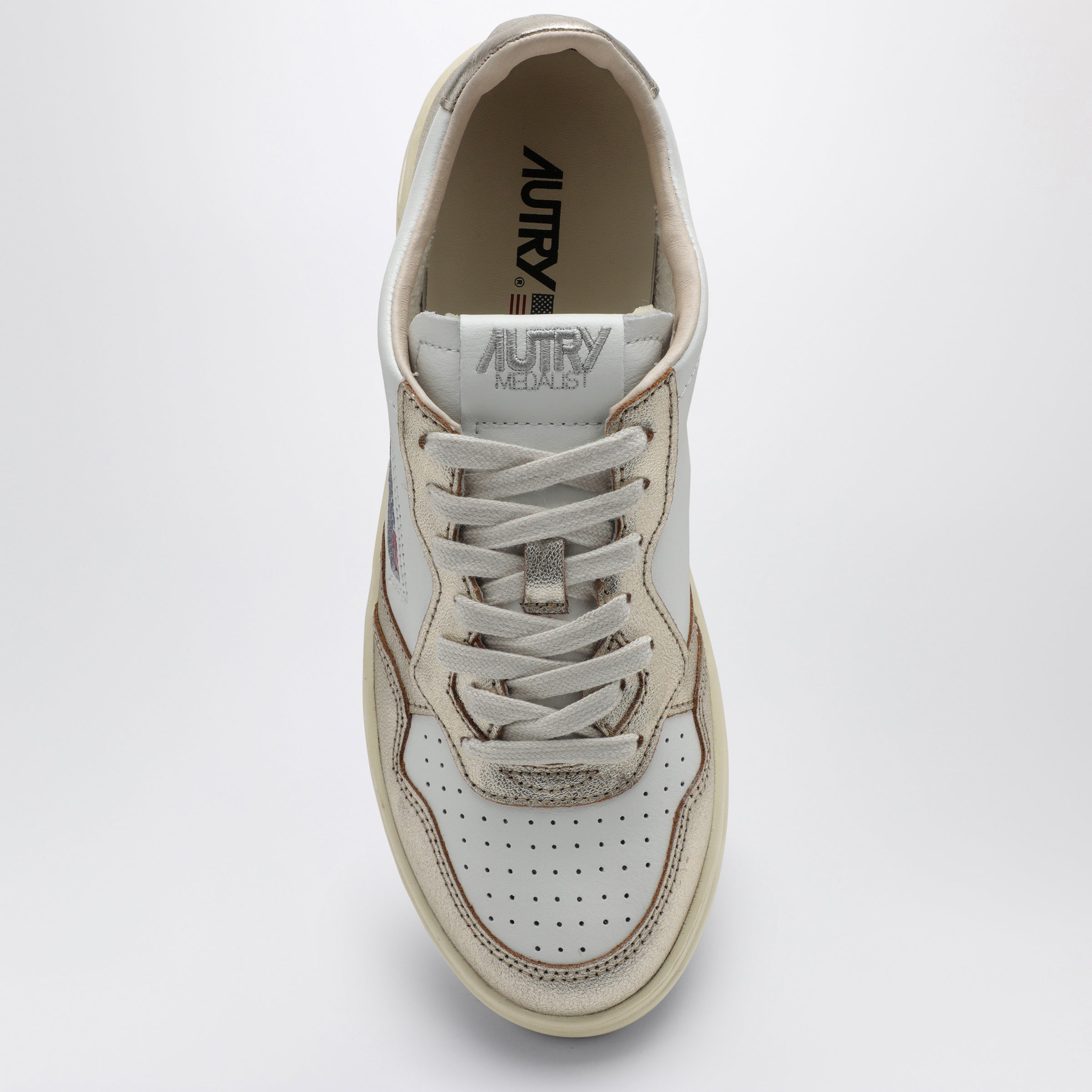 AUTRY Medalist Low white/platinum leather Sneakers | TheDoubleF